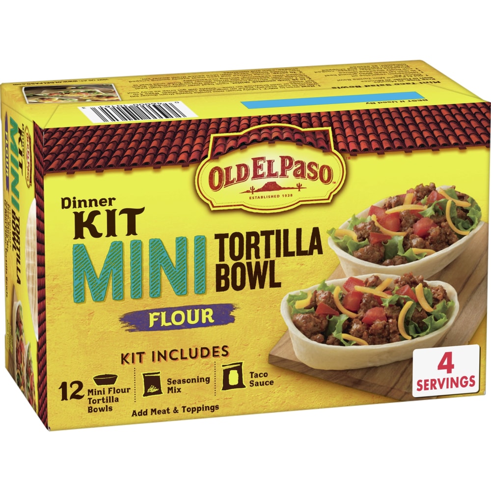 Old El Paso Mini Flour Tortilla Bowl Mexican Dinner Kit