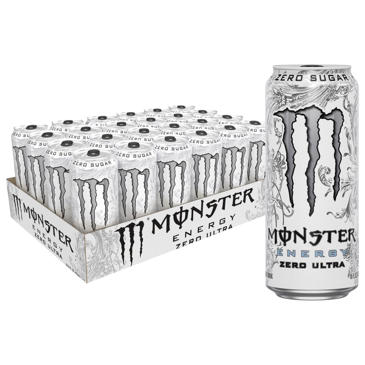 Monster Energy Zero Ultra Sugar Free Drink, 16oz 24pk