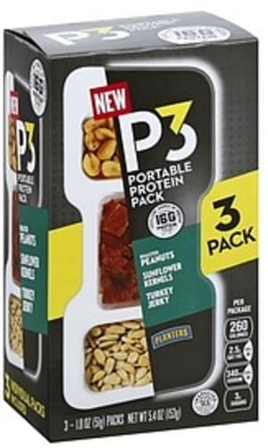 Roasted Peanuts, Sunflower Kernels, Turkey Jerky Portable Protein Pack, Roasted, Turkey