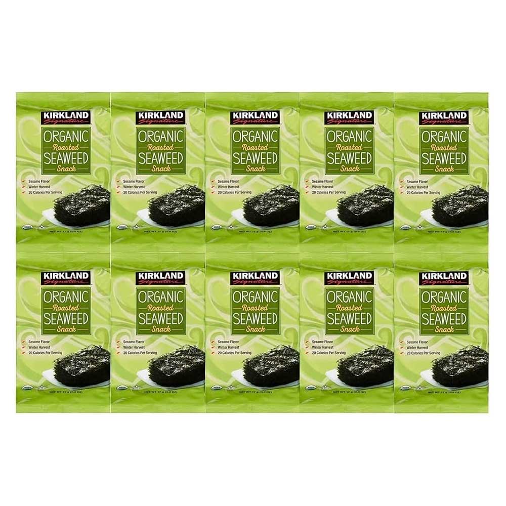 Kirkland Signature Rong Biển Organic Roasted Seaweed Snack, 17g