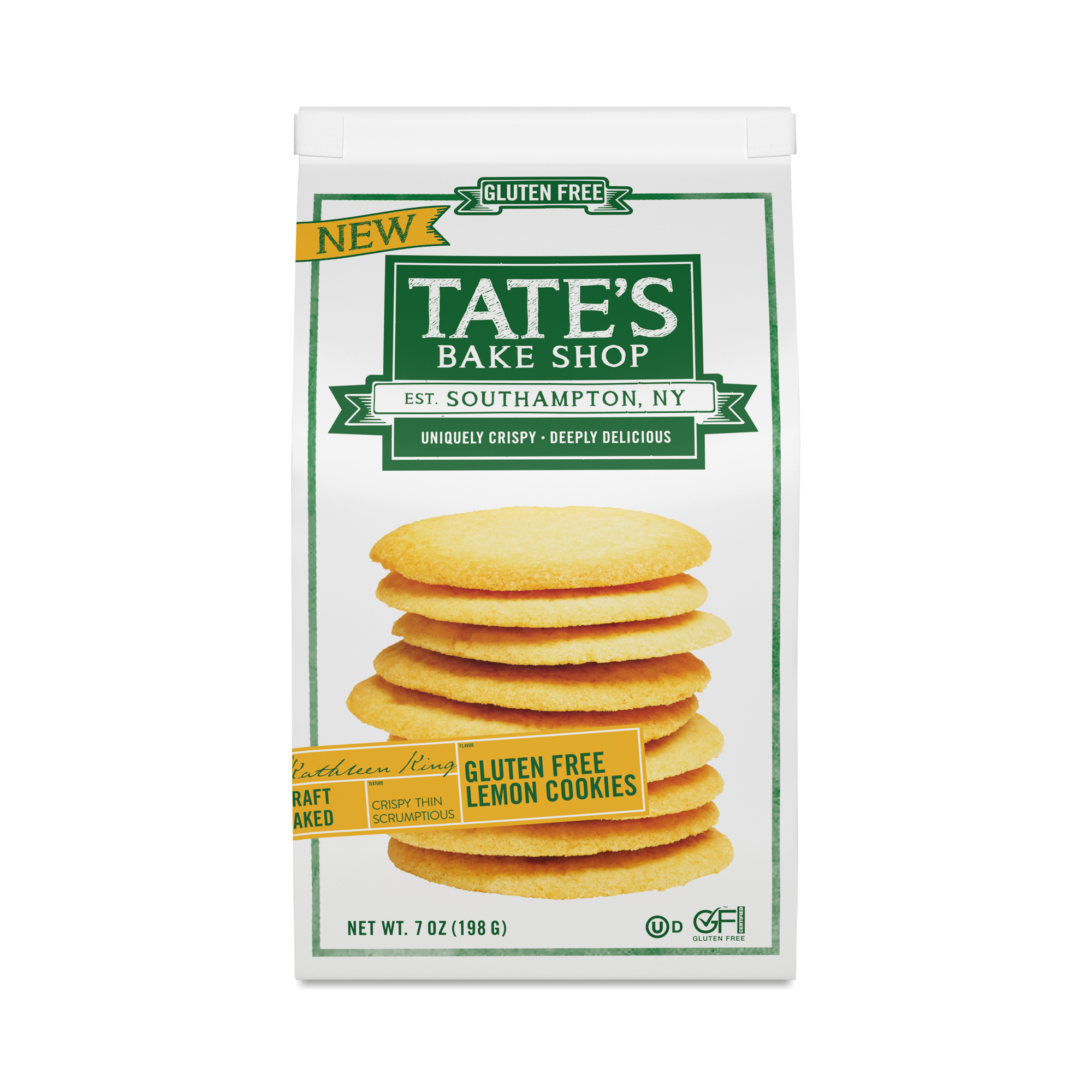 Tate's Bake Shop Cookies, Gluten Free, Lemon 7 Oz
