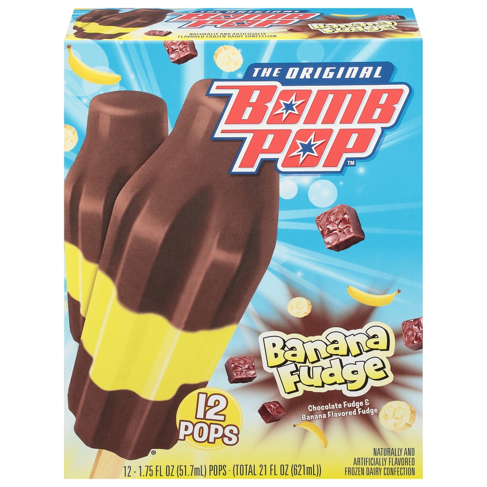 Chocolate Fudge & Banana Flavored Fudge Frozen Dairy Confection Pops, Chocolate, Banana Fudge