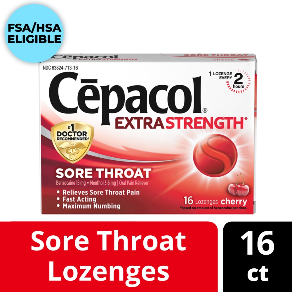 Cepacol Cough Drops - Extra Strength- Cherry - 16 Count