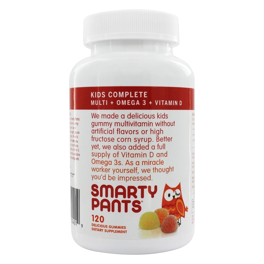 SmartyPants All-in-One Multivitamin + Omega 3 + Vitamin D For Kids, 120 Gummies