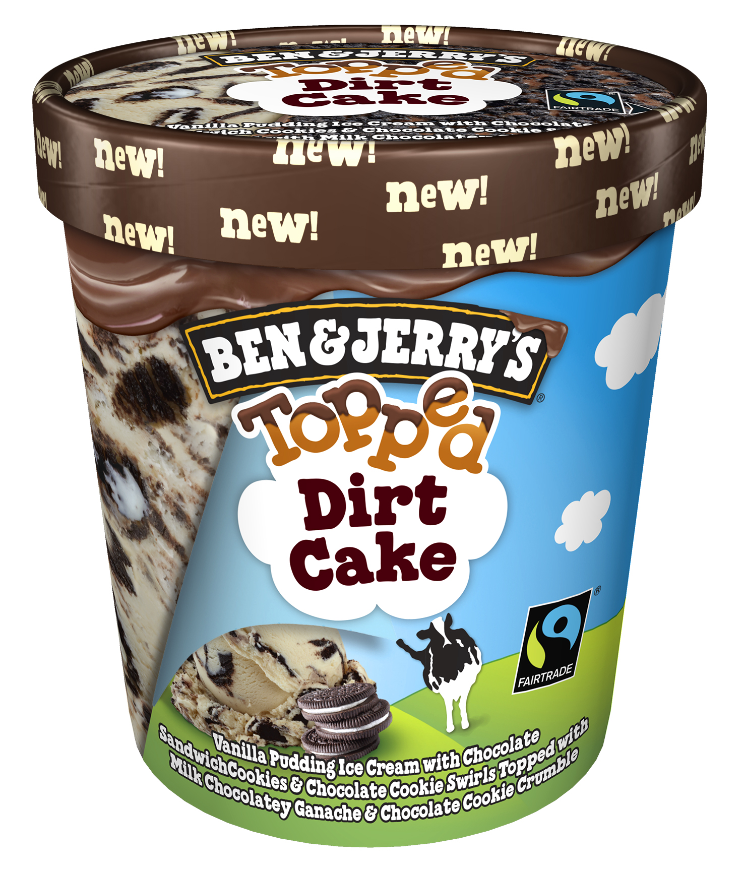 Ben & Jerry's Ice Cream, Dirt Cake, Topped 15.2 Fl Oz — UPC