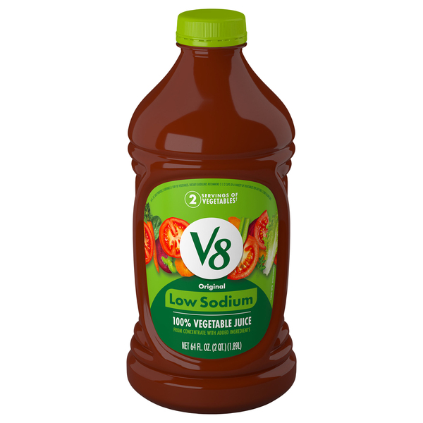 Photo of V8 Original Low Sodium 100% Vegetable Juice - 64 Fl Oz Bottle