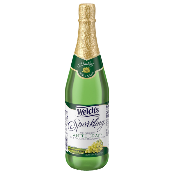 Photo of Welch's Juice Cocktail, Sparkling, White Grape, Non Alcoholic 25.4 Fl Oz