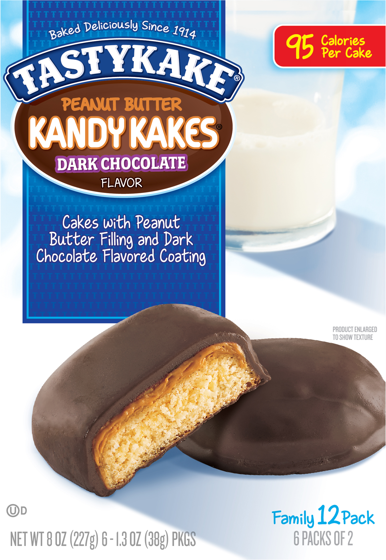 Dark Chocolate Flavor Cakes with Peanut Butter Filling and Dark Chocolate Flavored Coating