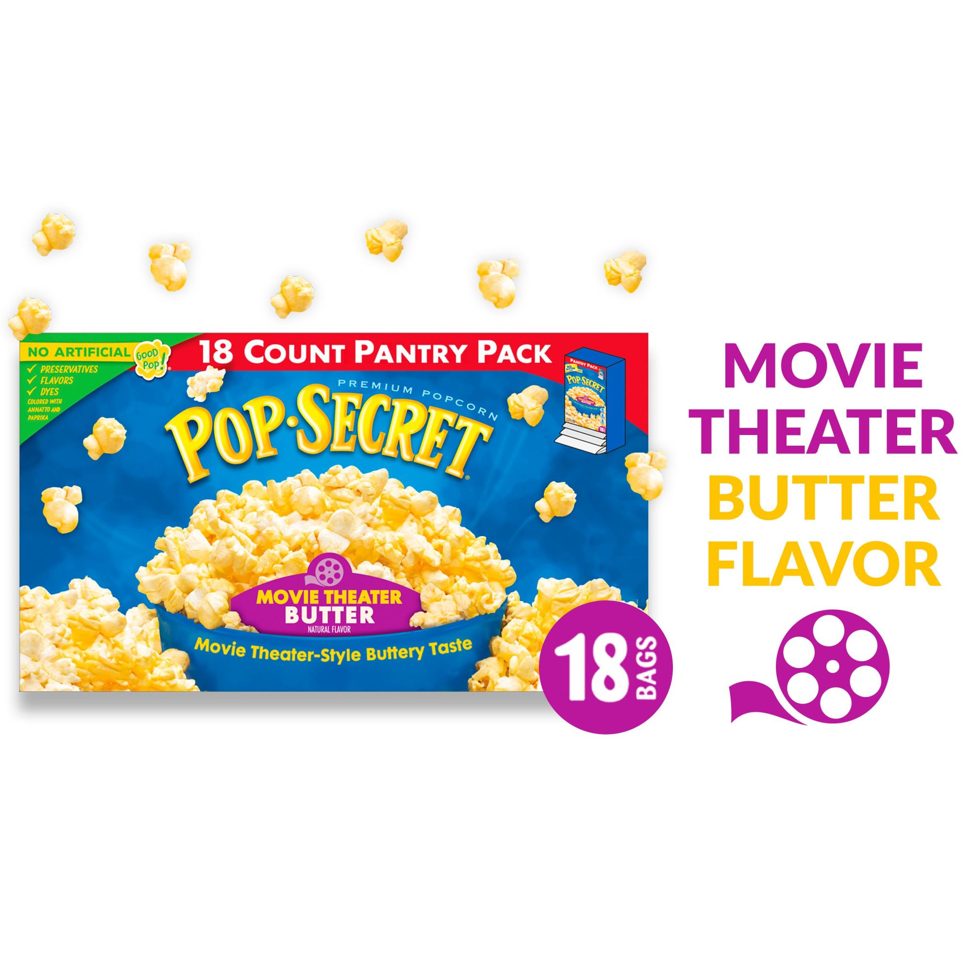 Photo of Pop-Secret Microwave Popcorn, Movie Theater Butter Flavor, 3 Oz Sharing Bags