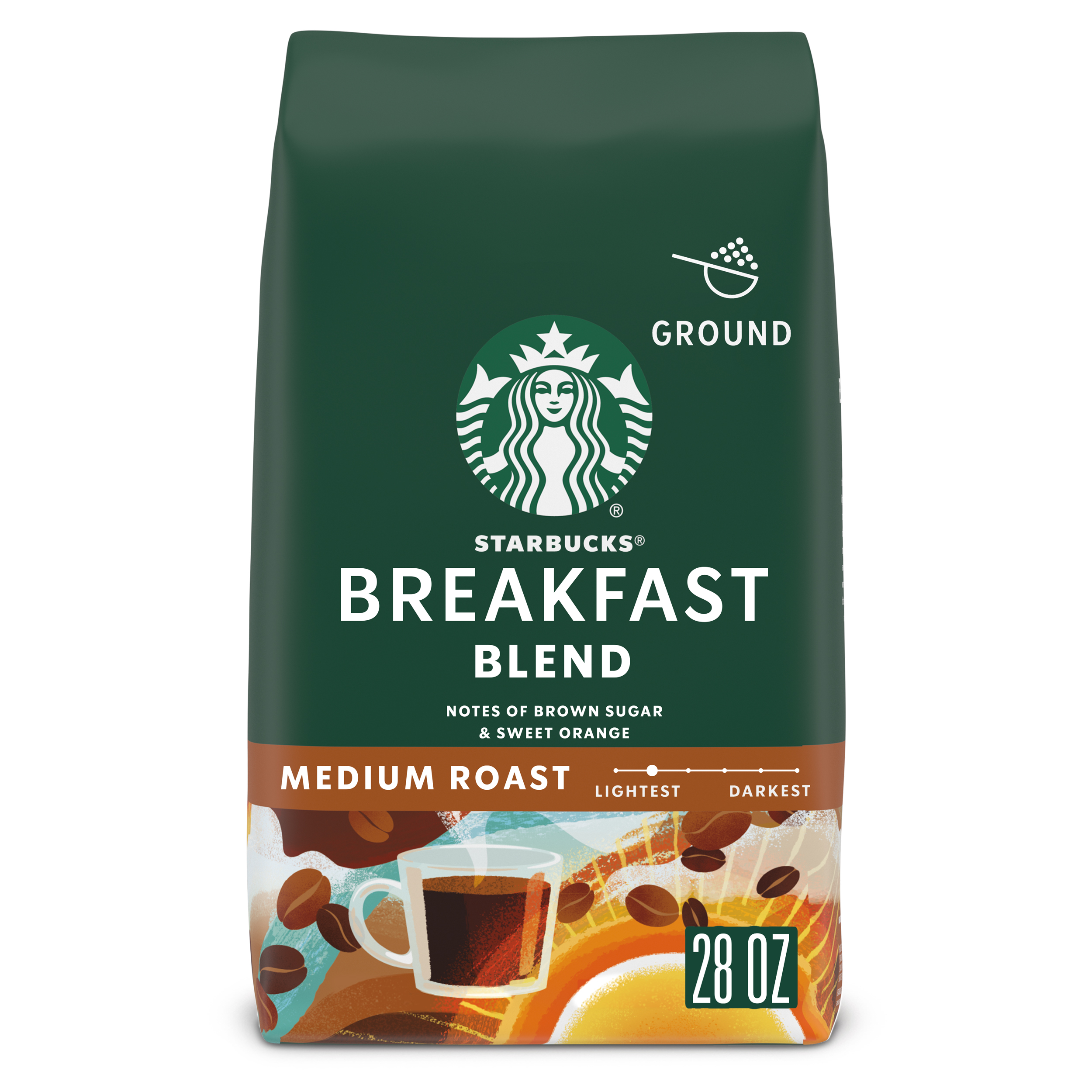 Photo of Starbucks Breakfast Blend Medium Roast Ground Coffee, 830ml Bag