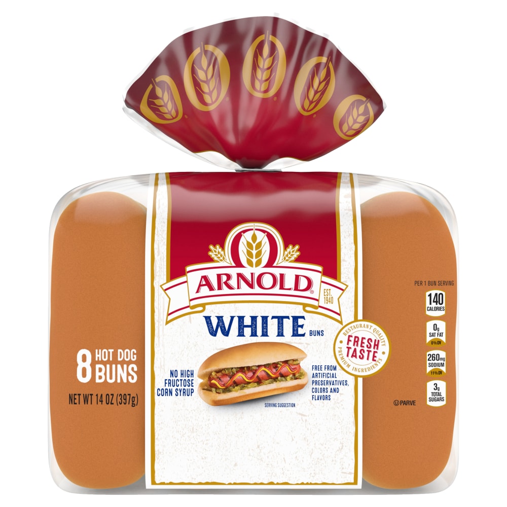 White Hot Dog Buns, White