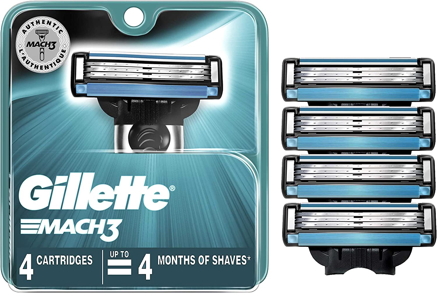 Gillette Blade Refill - Mach3 - 4 Cartridges