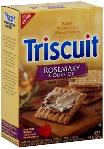 Triscuit Nabisco Rosemary & Olive Oil Baked Whole Grain Wheat Crackers