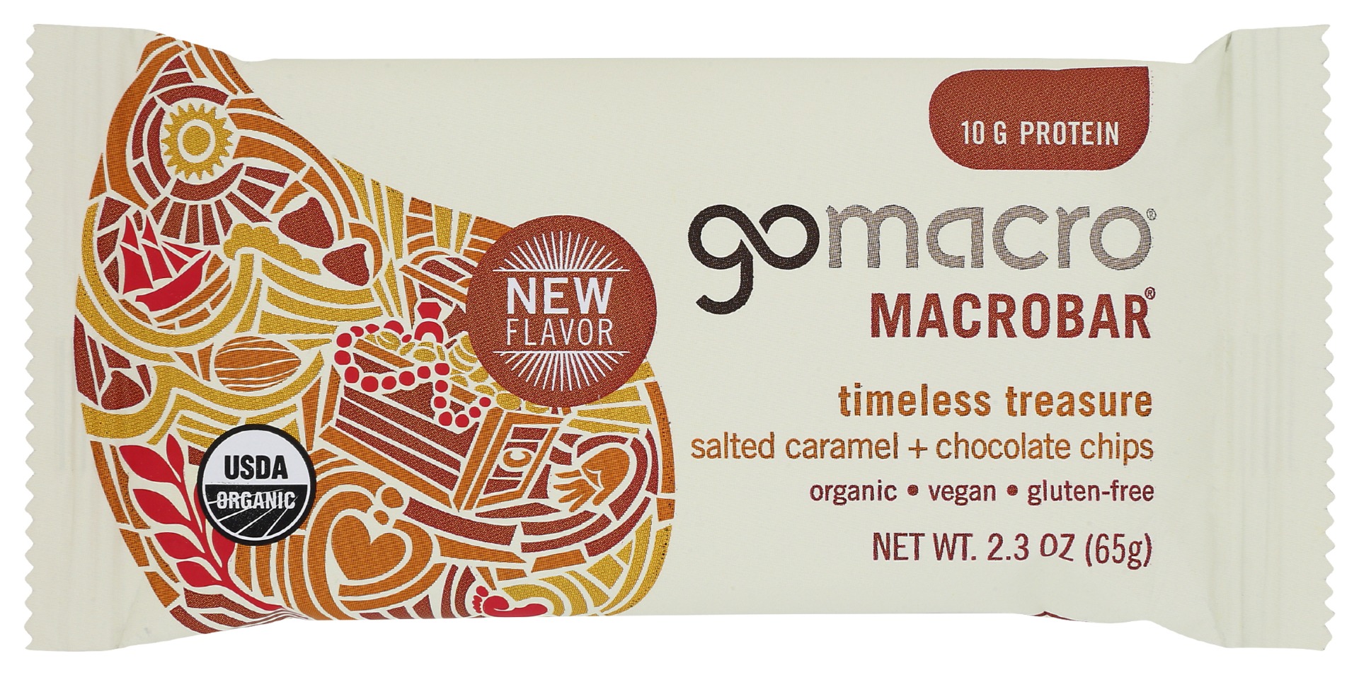 GoMacro Bar, Salted Caramel + Chocolate Chips 2.3 Oz