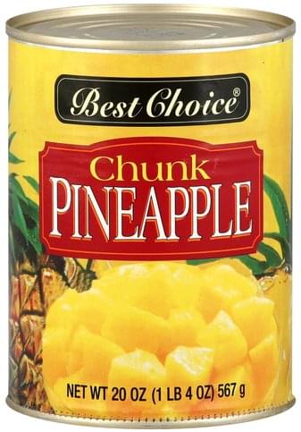 Pineapple Chunks in Pineapple Juice, Pineapple Juice
