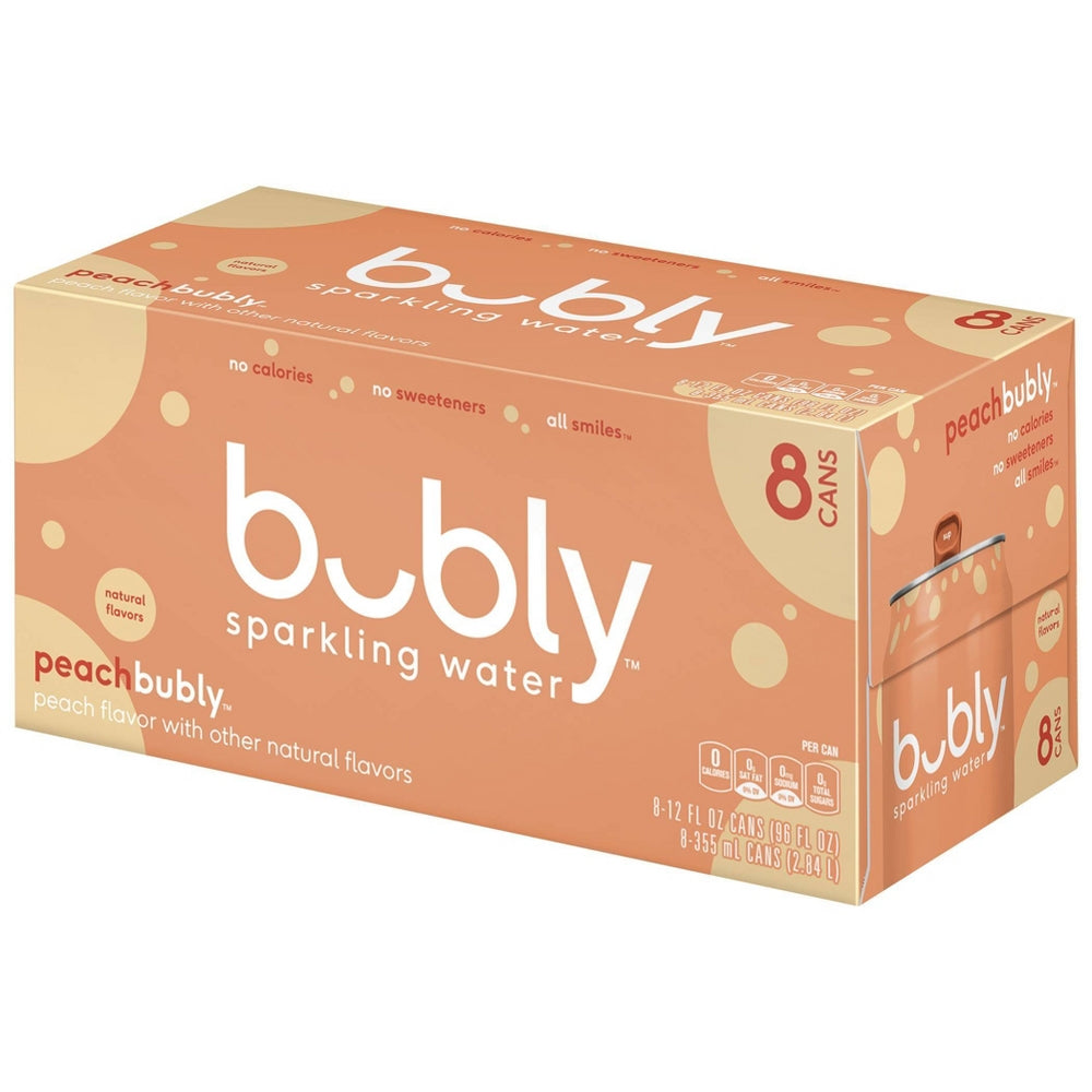 Photo of Bubly Sparkling Water Peach 12 Fl Oz 8 Count Cans