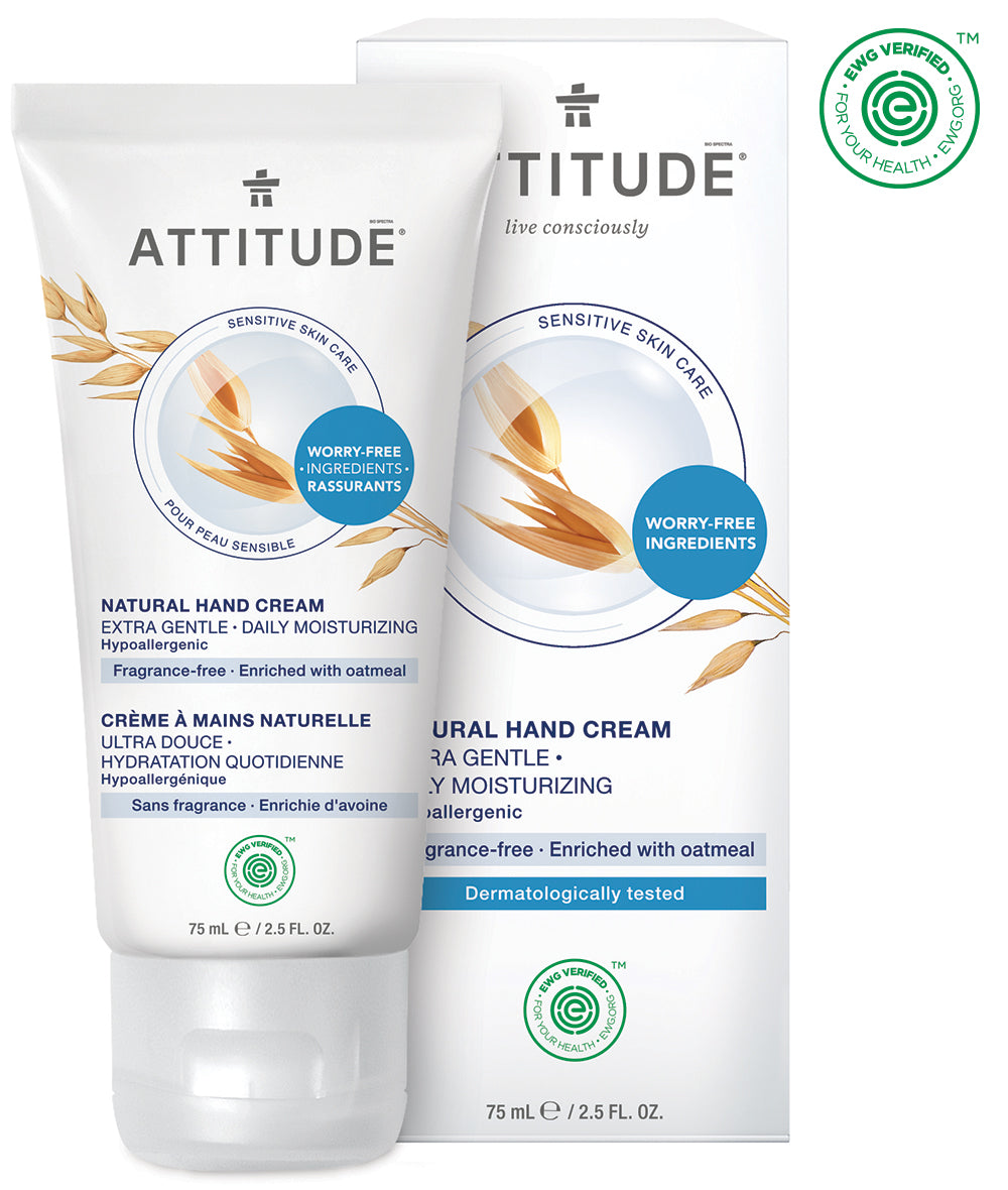 Attitude Sensitive Skin Hand Cream - Fragrance Free -- 2.5 Fl Oz