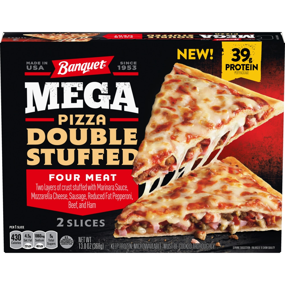 Four Meat Two Layers of Crust Stuffed with Marinara Sauce