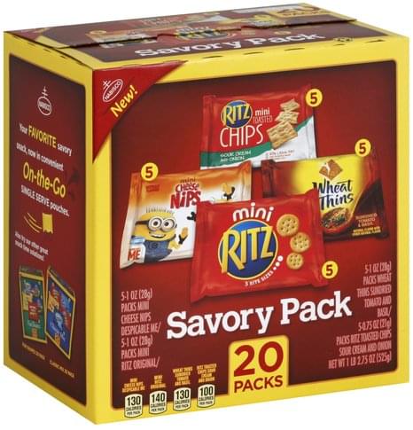 Nabisco Snacks Savory Pack, 20 Count, 18.75 Oz