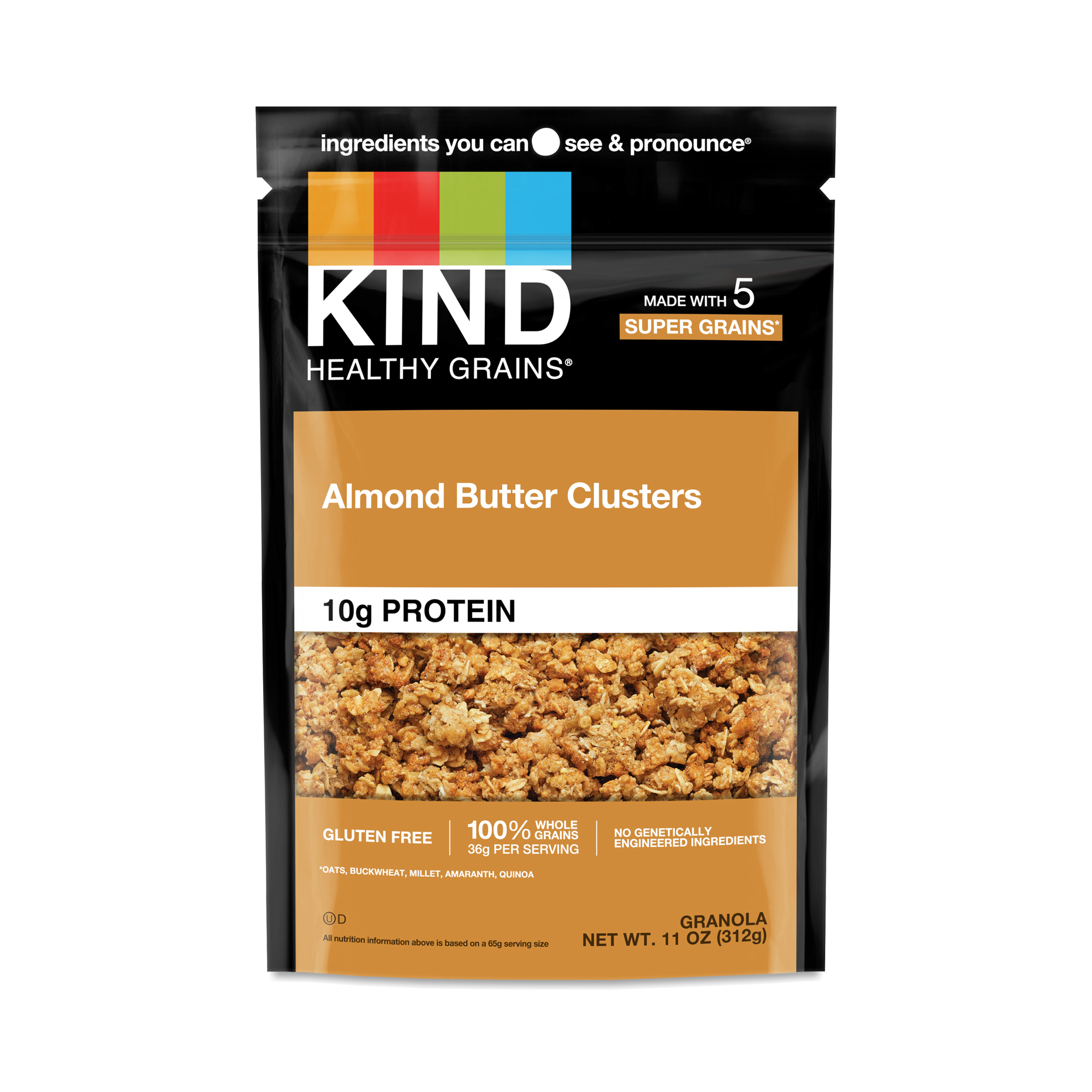 Kind Healthy Grains Almond Butter Whole Grain Granola Clusters — UPC