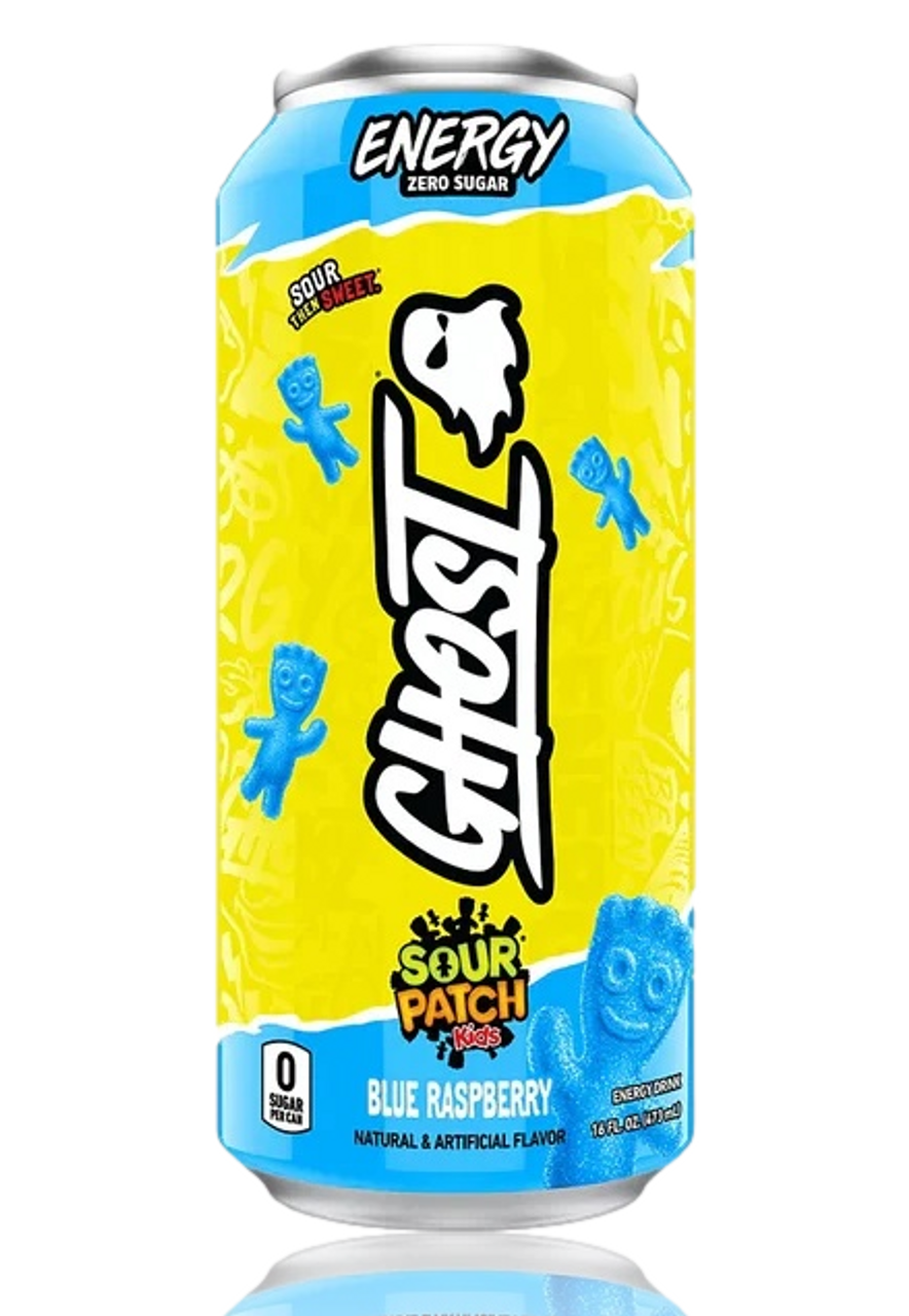 Ghost Sour Patch Kids Zero Sugar Blue Raspberry Energy Drink 16 Fl Oz