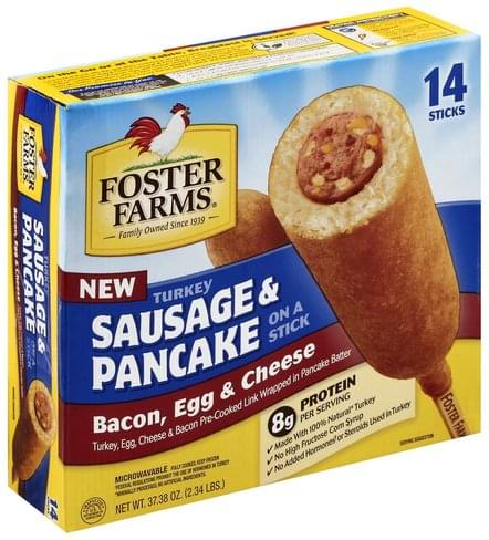 Turkey Sausage & Pancake on a Stick, Bacon, Egg & Cheese