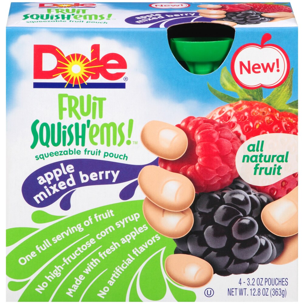 Apple Mixed Berry Squeezable Fruit Pouch, Apple Mixed Berry