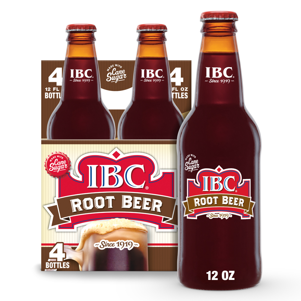 Photo of IBC Root Beer Soda Made With Sugar - 4pk/12 Fl Oz Glass Bottles