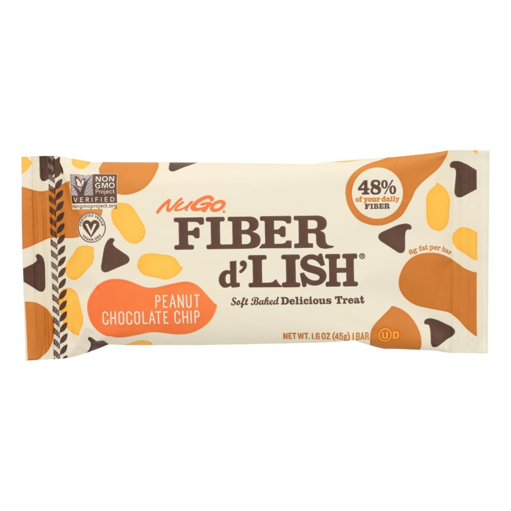 Photo of NuGo Nutrition - Fiber D'lish Bar Peanut Chocolate Chip - 1 Oz