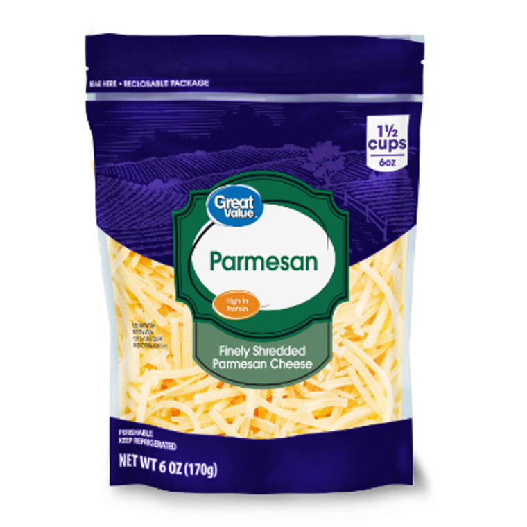 Great Value Cheese, Finely Shredded, Parmesan