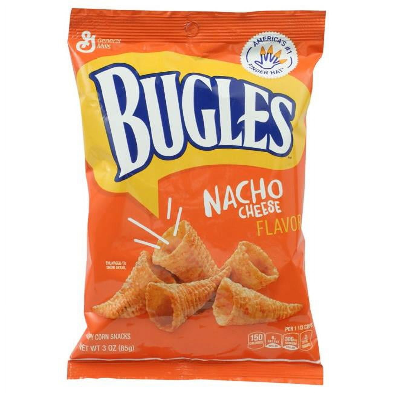 Bugles Nacho Cheese Crispy Corn Snacks, 3 Ounce — 6 Per Case