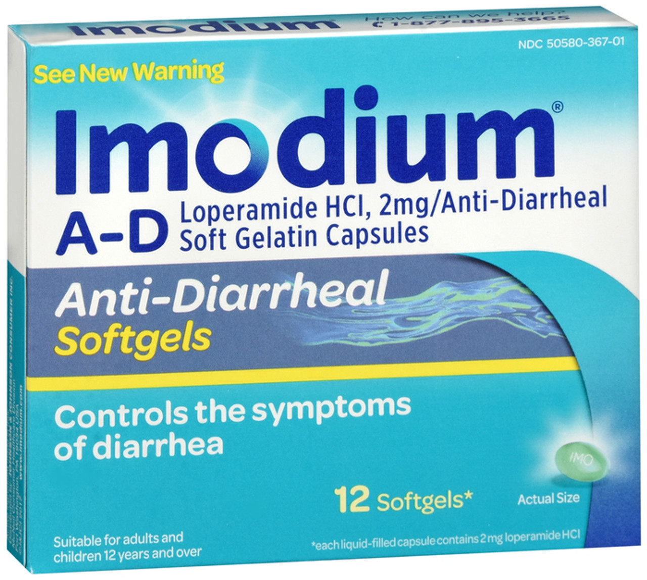 Imodium - Softgels - Anti Diarrheal - 12 Ct