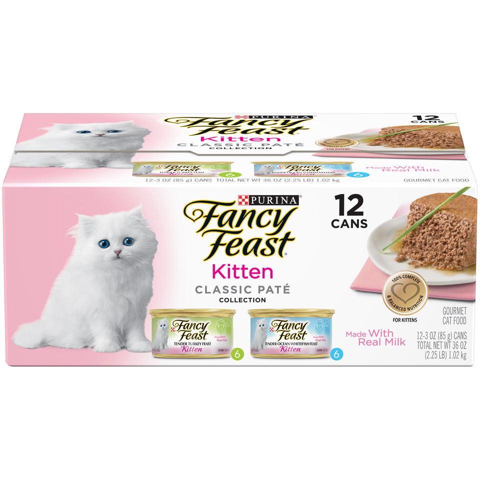 Fancy Feast Classic Pate Turkey & Whitefish Grain Free Wet Cat & Kitten Food Variety Pack
