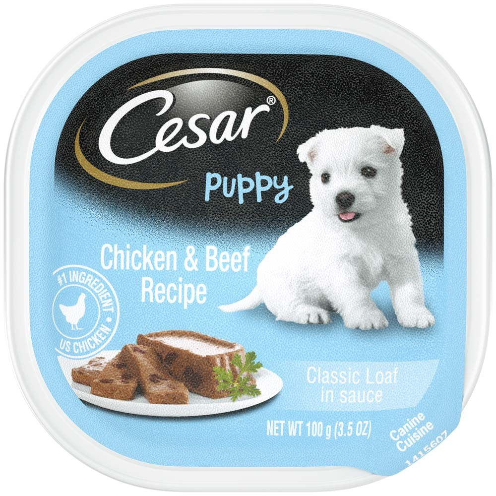 Cesar Soft Wet Puppy Food Chicken & Beef Recipe Classic Loaf In Sauce