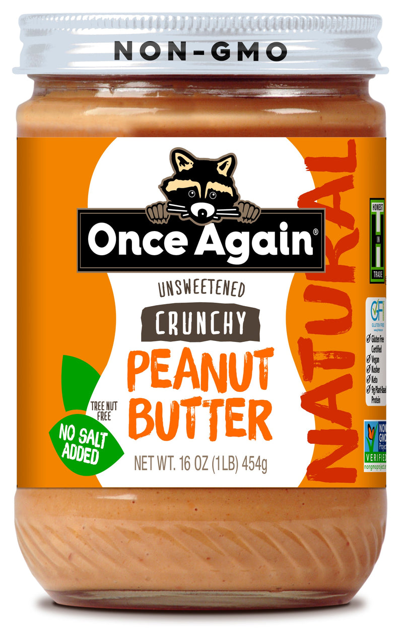 Crunchy Unsweetened Salt Free Peanut Butter, Crunchy Unsweetened