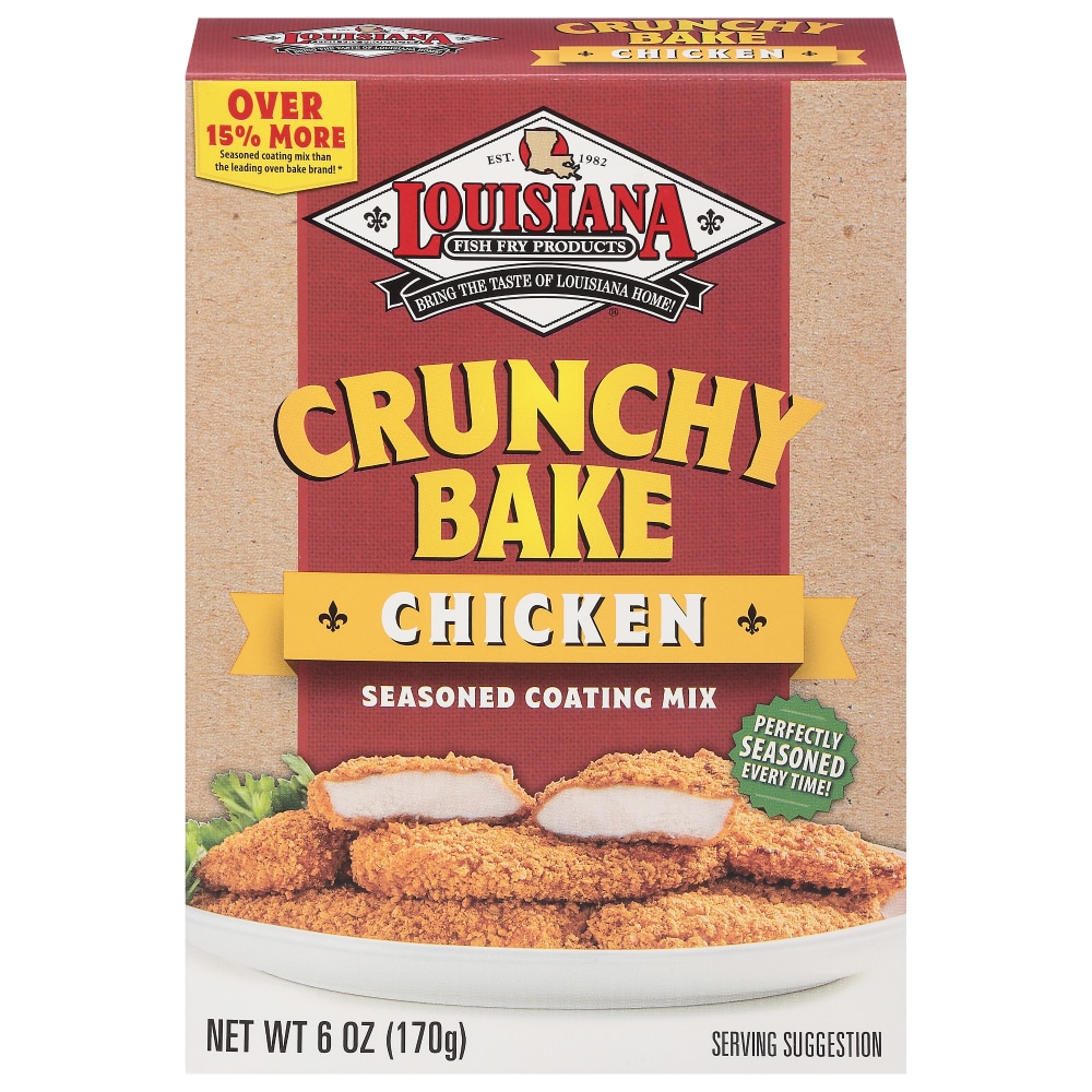 Photo of Louisiana Fish Fry Products Seasoned Coating Mix, Chicken, Crunchy Bake 6 Oz