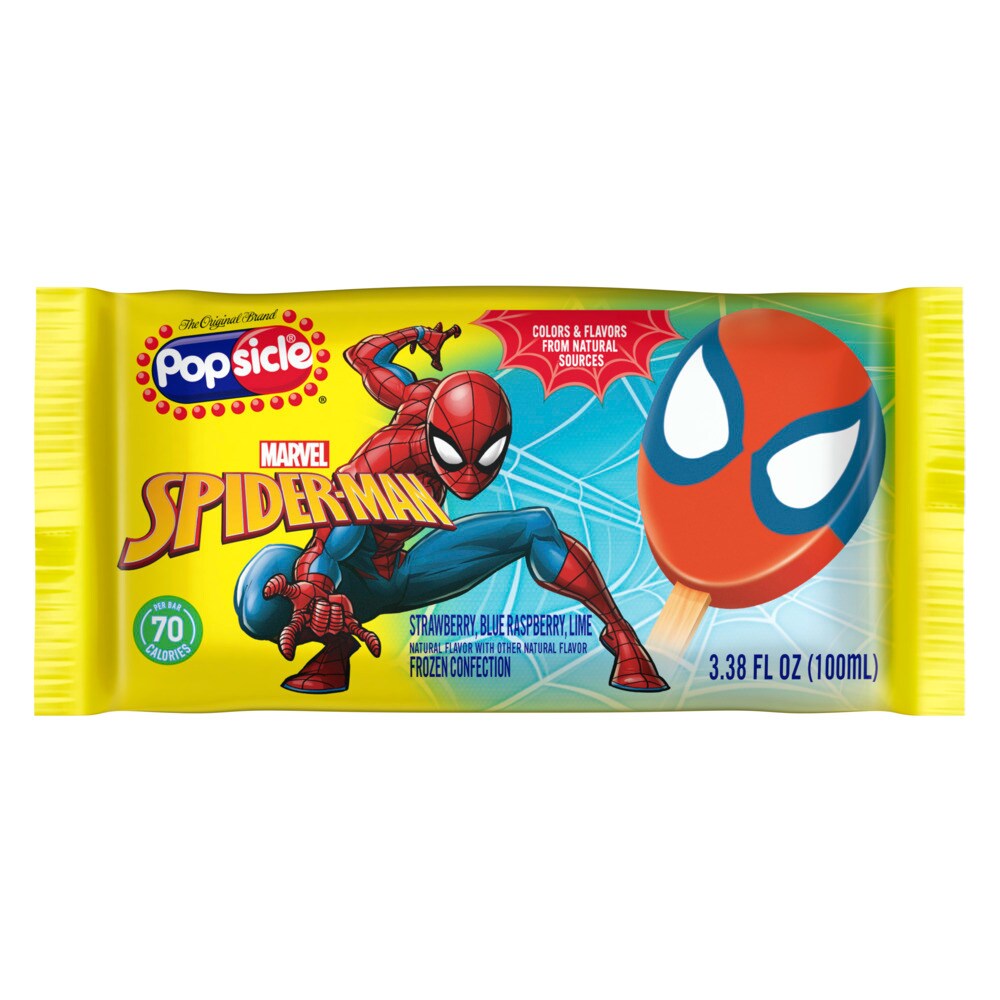 Photo of Popsicle Spiderman Ice Pop Strawberry, Blue Raspberry & Lime