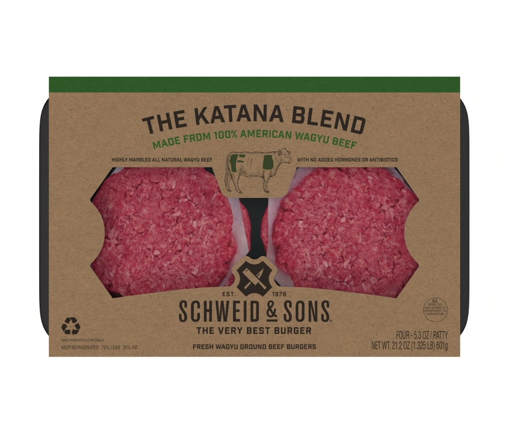 Photo of Schweid & Sons The Katana Blend Ground Beef Burgers, Fresh Wagyu
