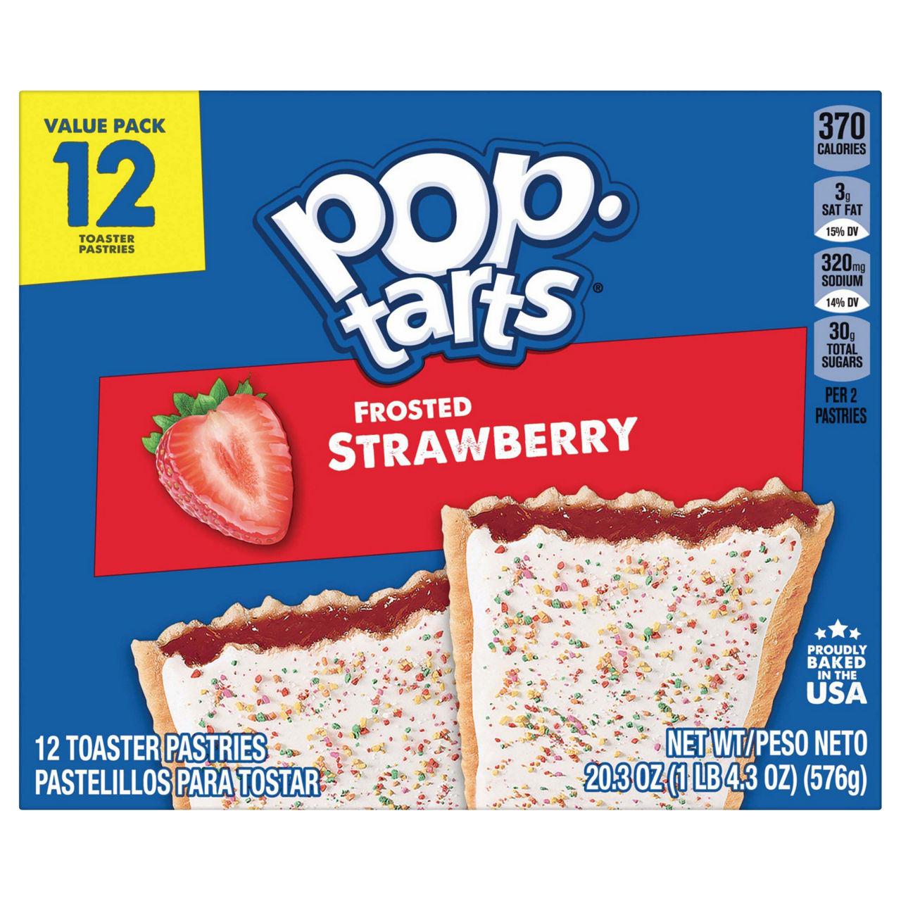 Photo of Pop-Tarts Toaster Pastries, Strawberry, Frosted, Value Pack