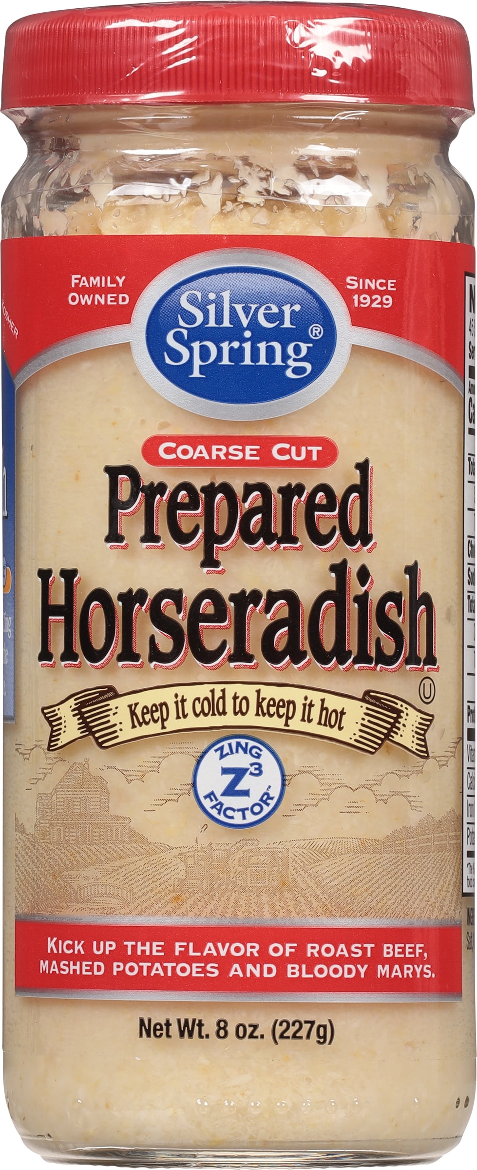 Silver Spring Coarse Cut Prepared Horseradish 8Oz Glass Jar