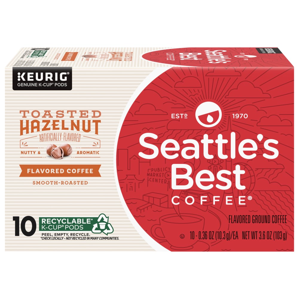 Photo of Seattle's Best Coffee Flavored Coffee, Ground, Smooth-Roasted, Toasted Hazelnut, K-Cup Pods