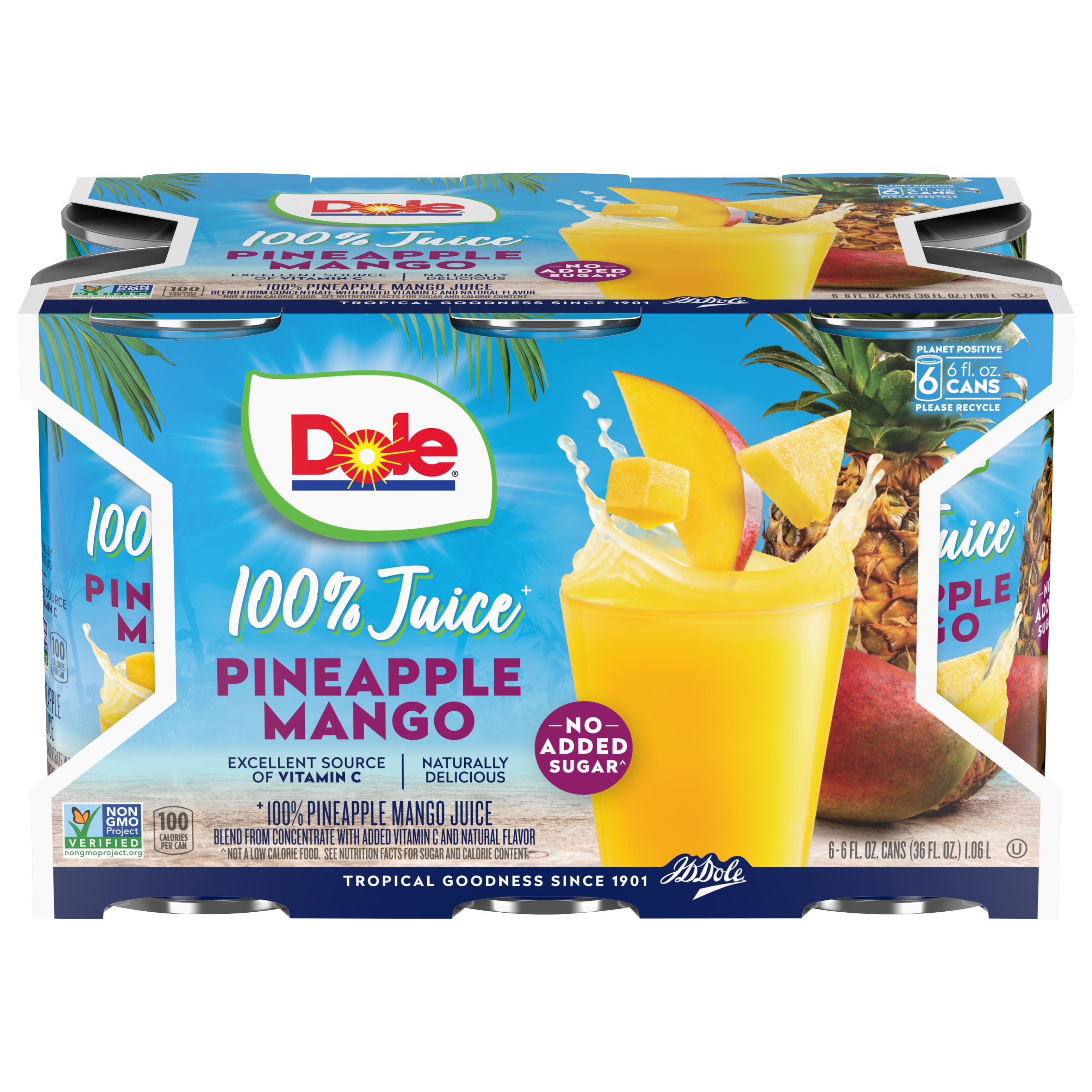 Dole Pineapple Mango Juice - 6pk/6 Fl Oz Cans