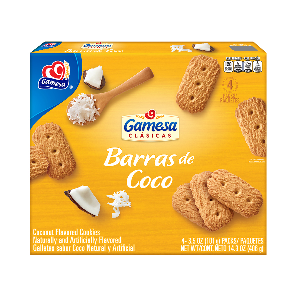 Photo of Gamesa Barras De Coco Coconut Cookies Box, 14.3 Oz