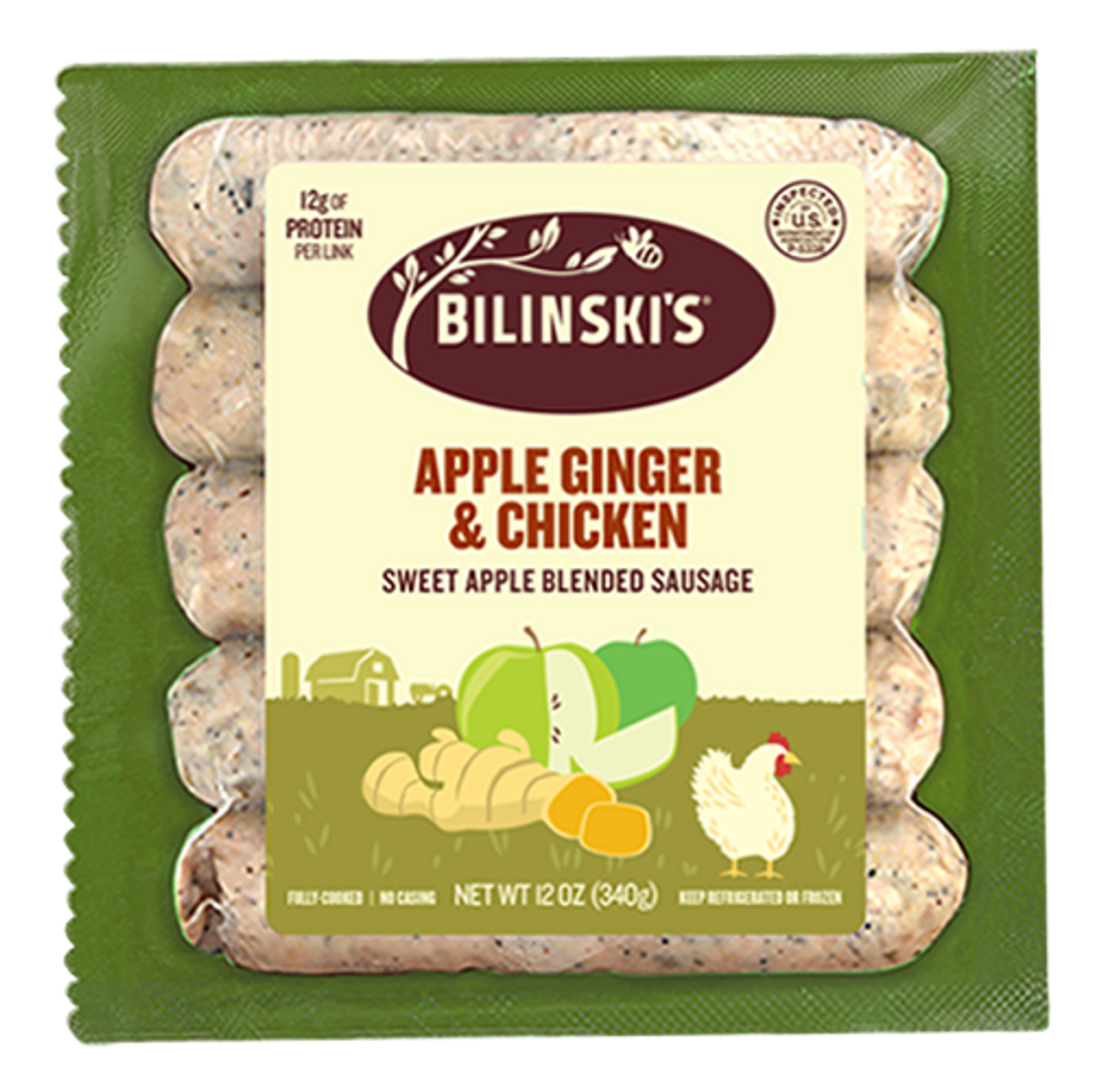 Photo of Bilinski's Apple With Ginger And Chardonnay Chicken Sausage, 12 Oz