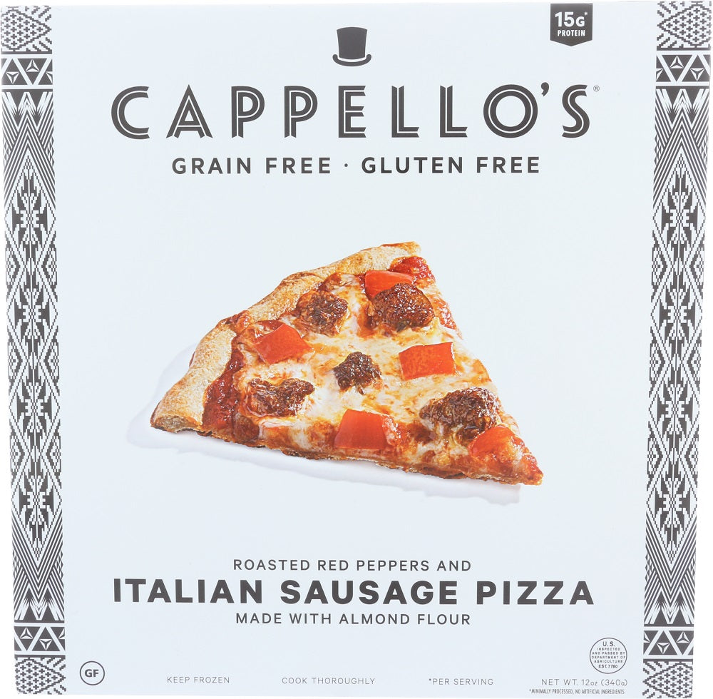 Cappello's Italian Sausage & Roasted Red Peppers Pizza, 12oz