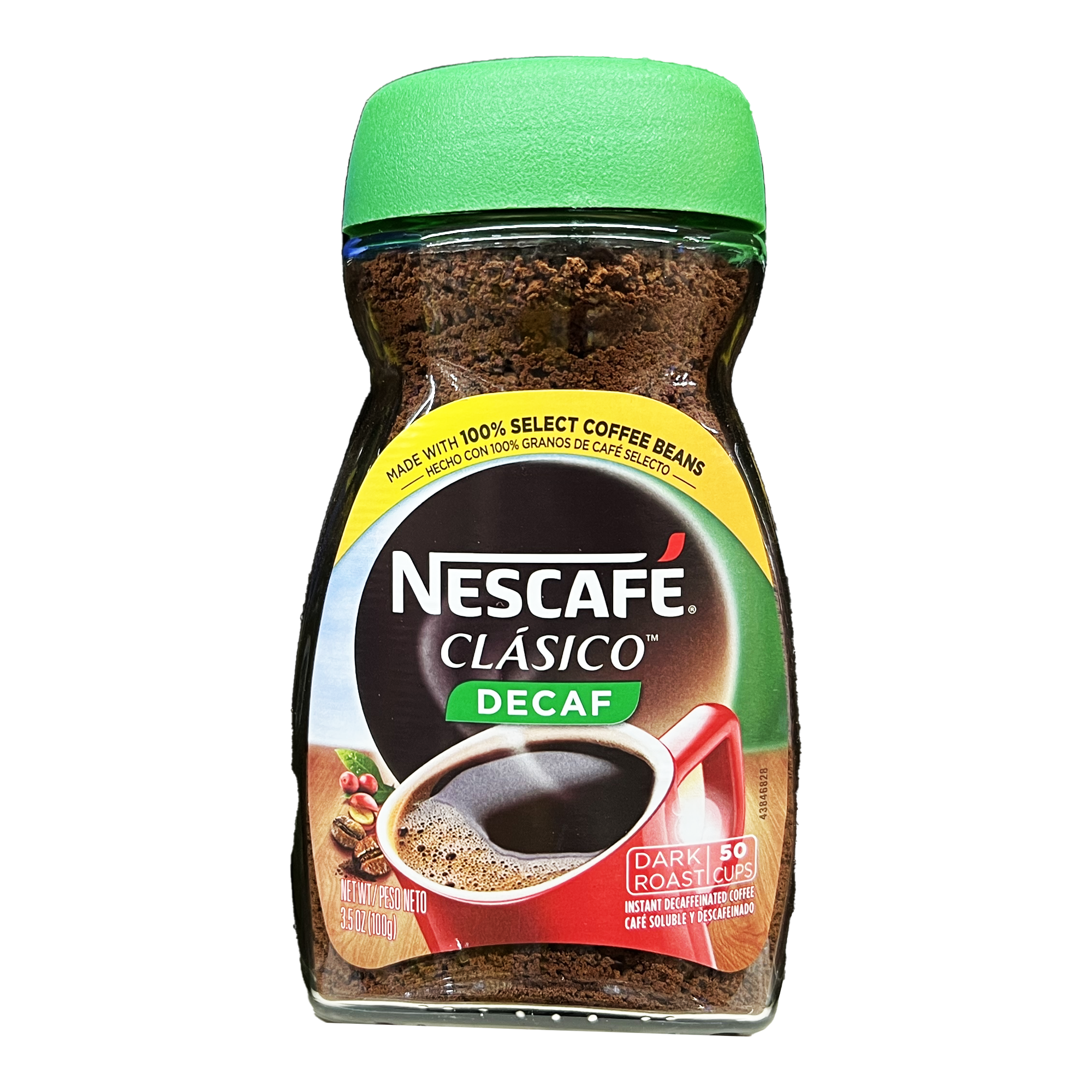Nescafe Clasico Decaf Dark Roast Instant Coffee 3.5 Oz. Jar