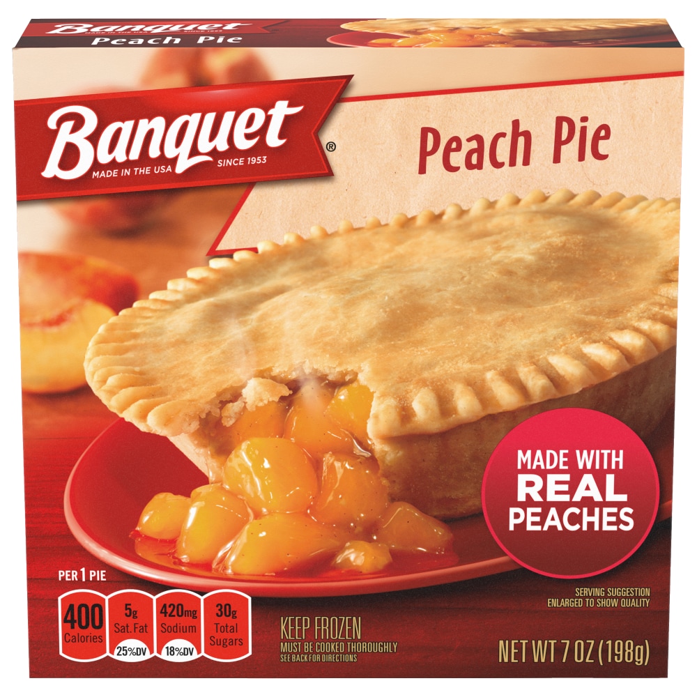 Banquet Peach Pie, Frozen Dessert, 7 Oz.
