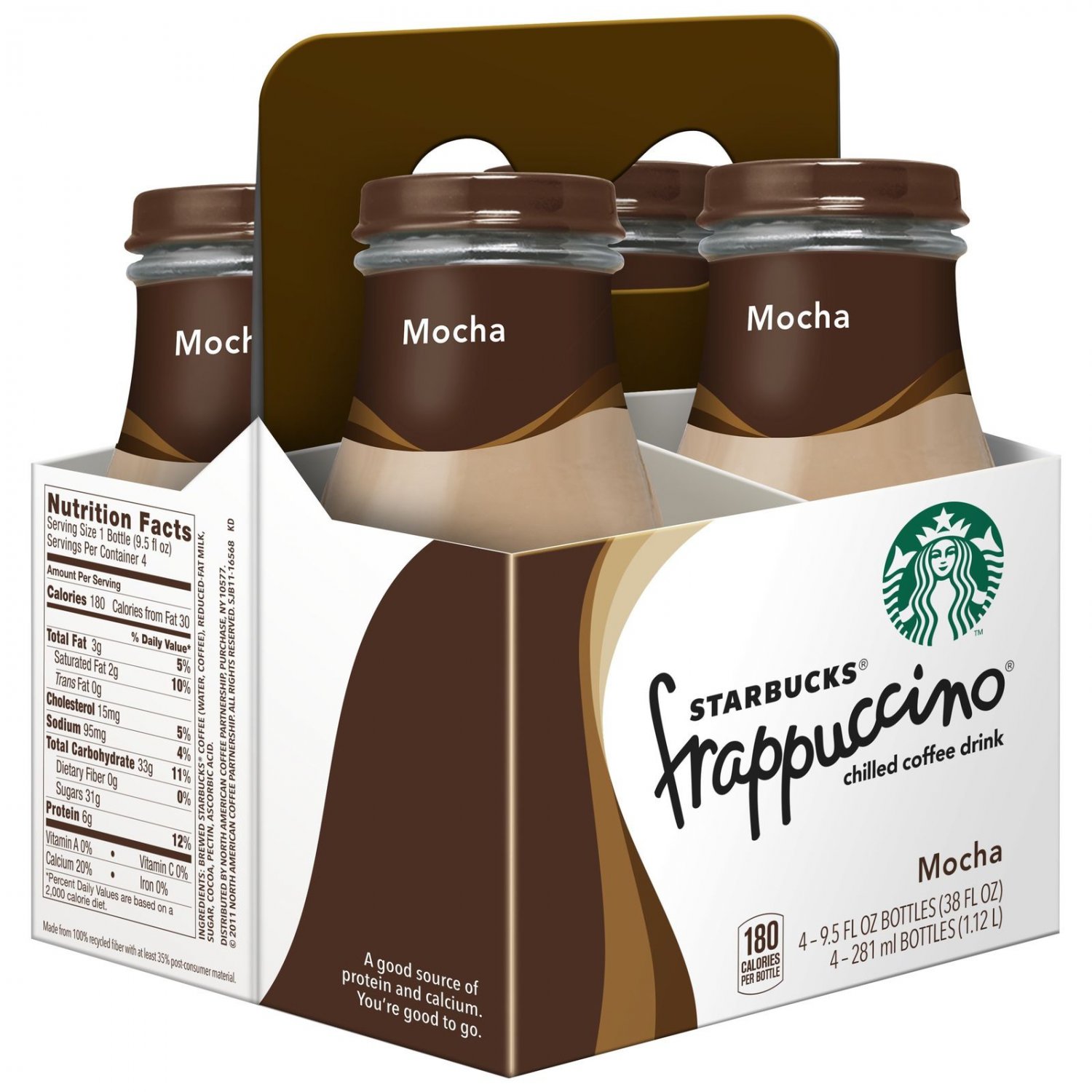 Photo of Starbucks Frappuccino Chilled Coffee Drink Mocha 9.5 Fl Oz 4 Count Bottle