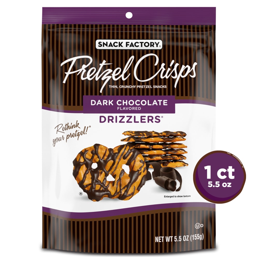 Snack Factory Pretzel Crisps Dark Chocolate Flavored Drizzlers