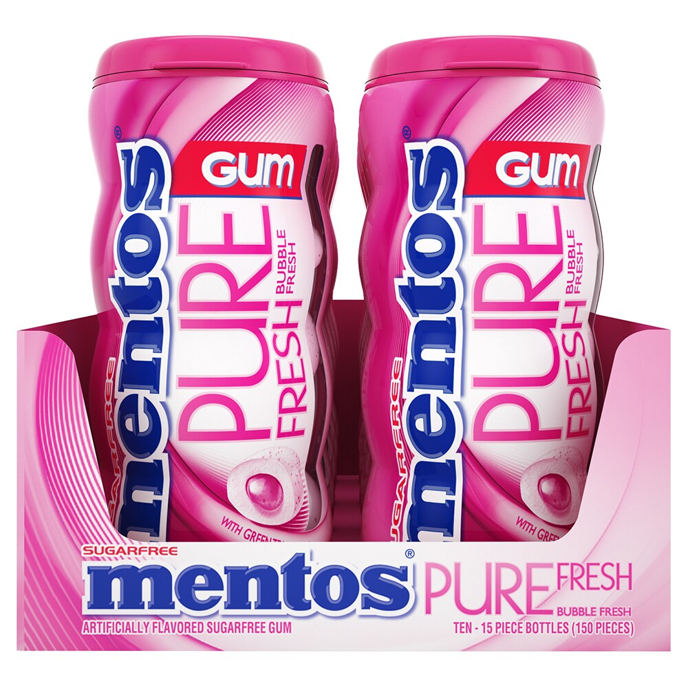 Mentos Gum Pocket Bottle Pure Fresh Bubble (10 Units)